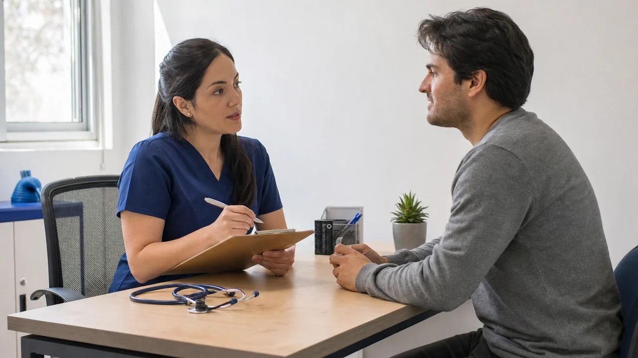 Simulación de una consulta médica entre profesional y paciente